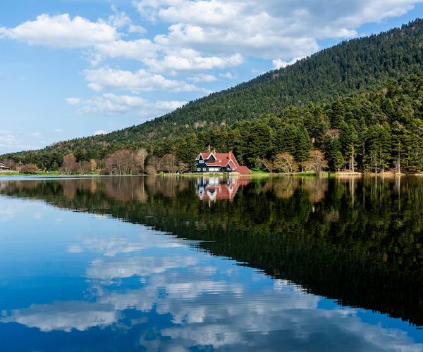 Detailed view of clear blue water reflecting sky light